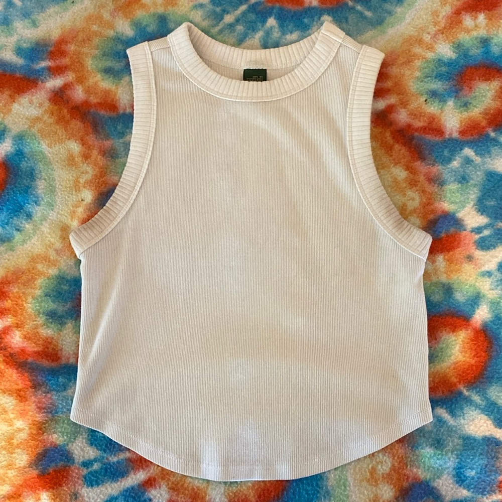 White Cropped Tank Top